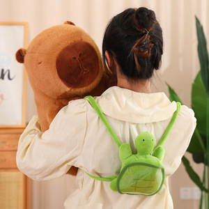 Capibala Gigante Material Macio Capivara Animal Boneca De Pelúcia Kawaii com Chapéu De Morango Malha Forro Presente Infantil
