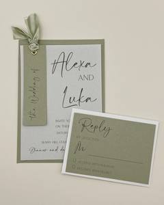 Plantilla de invitación de boda de arco minimalista moderno DIY conjunto imprimible en blanco y negro con Rsvp hecho de papel de alta calidad - Product Image 6