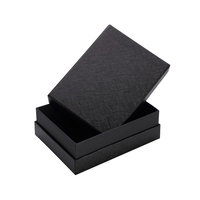 Boîte télescopique personnalisée avec logo, texture croisée noire mate haut de gamme, revêtement UV, gaufrage, fermeture magnétique pour accessoires électroniques