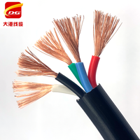 Kabel Daya RVV 2 3 4 5 Core H05VV-F Konduktor Tembaga Kabel Fleksibel 1 1.5 2.5 4 6mm Kabel Listrik AWG 4 6 8 10 12