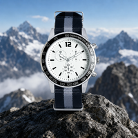 Montre à quartz pour homme, boîtier en alliage, bracelet en nylon tissé, montre-bracelet décontractée pour homme, pour l'extérieur