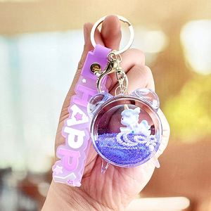 Creative Cartoon Purple Liquid Keychain Bag Charm Car Keyrings Floating Bottle Quicksand Purple Acrylic <b>Keyring</b> Pendants - Product Image 4