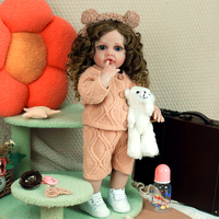 Poupées Reborn Lifereborn en Vinyle Silicone, Doux Bébé Reborn Tout-Petit, Poupées Mannequins avec Coiffure Ondulée Dorée pour Cadeaux d'Enfants