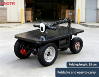 Camión de Plataforma Eléctrico de Cuatro Ruedas con Capacidad de Carga de 750 kg, Asientos Extraíbles para Transporte en Obras de Construcción y Compras