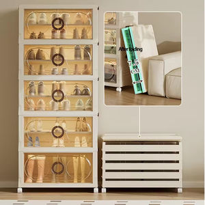 Armoire <span class=keywords><strong>à</strong></span> <span class=keywords><strong>chaussures</strong></span> pliable transparente visible, pratique, installation gratuite - Product Image 4