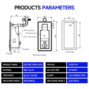 नए आगमन विद्युत पैनल लॉक कीलेस पुश बटन संपीड़न ट्रिगर फ्लश ट्रिगर फ्लैश आरवी मोटरहोम के लिए - Product Image 5