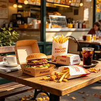 Scatola per Hamburger in Carta Ecologica Riciclabile Personalizzata per Panini e Hamburger da Asporto
