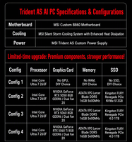 2026 New MPG Trident AS ITX Mini Host Intel Ultra7 265F RTX5060/5050 Gaming Desktop PC