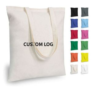 Sac fourre-tout en toile de coton réutilisable et écologique pour femmes, avec poche, logo personnalisé imprimé, prix d'usine, faible MOQ, motif lettre - Product Image 2