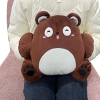 Peluche personnalisée avec logo, adorable, coussin chauffe-mains, pour avion, jouet à câliner pour enfants, OEM BSCI