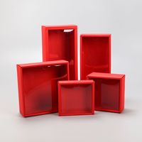 Boîte d'emballage en papier avec fenêtre transparente, pour fermeture de carte blanche, livraison rapide, couvercle transparent, 50 pièces