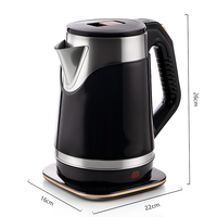 Bouilloire électrique RAF R.7433 1500W 2,5L, ébullition rapide, voyant lumineux, base pivotante à 360 degrés pour le thé, le café et l'eau chaude