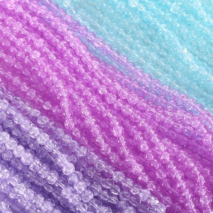 Cuentas de vidrio de 8mm, cuentas de vidrio agrietadas coloridas para accesorios de fabricación de joyas Diy a granel - Product Image 1