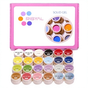 Ensemble professionnel de vernis à ongles en gel crème solide 24 couleurs, style japonais, gel pudding en pot de 5g, transparent effet glace, nude, soak-off - Product Image 1