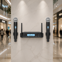 Système de microphone sans fil professionnel GLXD4 à 2 canaux avec deux micros dynamiques portatifs, écran LCD, portée de 50 m pour karaoké