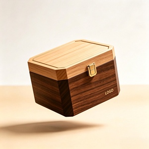 Caja <span class=keywords><strong>de</strong></span> Regalo <span class=keywords><strong>de</strong></span> Madera Bicolor Personalizada con Cierre Metálico Dorado, Estuche <span class=keywords><strong>de</strong></span> Almacenamiento <span class=keywords><strong>de</strong></span> Joyería <span class=keywords><strong>de</strong></span> Lujo con Logotipo Grabado para Relojes, Anillos y Pendientes - Product Image 3