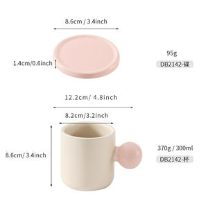 Tasses en céramique personnalisées avec couvercle et poignée, finition mate, tasse cadeau pour usage domestique - Product Image 3