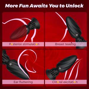 Wasserdichter Leiser Silikon <span class=keywords><strong>Anal</strong></span> Sex Toy Vibrations-Analdildo Analplug Drahtlose APP Gesteuerter Rotierender Analvibrator für Frauen Männer - Product Image 4