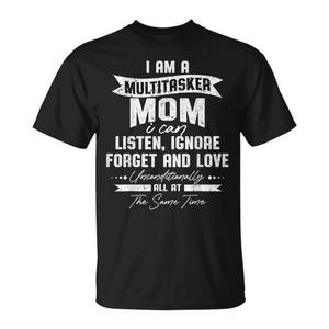 T-Shirt Multitasker Mom Nera Unisex per Adulti, Girocollo, Manica Corta, Stampa Serigrafica, Maglietta Promozionale - Product Image 1