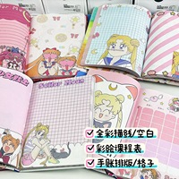 Cuadernos de dibujos animados bonitos de Anime japonés Sailor A5 al por mayor, manuales de páginas a todo Color, cuadernos portátiles para estudiantes y niños