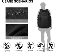 Sac à dos tactique voyage randonnée sac à dos noir sac à dos pour ordinateur portable pour le travail sac d'assaut pour hommes sac à dos