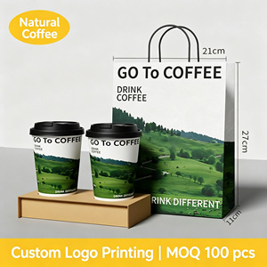 Sacs de shopping en papier kraft noir et blanc de luxe avec poignées, impression de logo personnalisée, pour les cafés, l'emballage alimentaire - Product Image 4