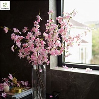 Usine Vente Chaude En Gros Soie Artificielle Rose Clair Blanc Fleur De Cerisier Fleur De Mariage Fausses Fleurs Branches