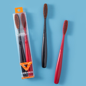 Squisito Toothbrush <b>Soft</b> Bristle Manual Red Black 2 Pack - Product Image 1