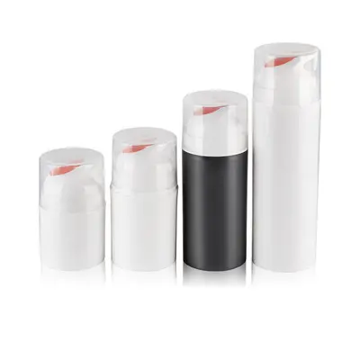 Environmentally friendly white PP plastic cylinder 15ML 30ML 50ML airless lotion pump bottle cosmetic packaging container