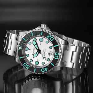 Reloj de Lujo Automático Mecánico de Acero Inoxidable para Hombre <span class=keywords><strong>CADISEN</strong></span> C8232, Esfera de Cristal de Zafiro, Resistente al Agua hasta 10 Bares, Botón de Presión - Product Image 3