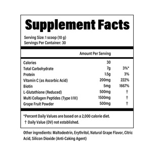 Poudre de Glutathion à Dissolution Instantanée OEM pour Boisson, Éclaircissement et Blanchiment de la Peau, Antioxydant, Marque Privée, Supplément GMP en Gros - Product Image 3