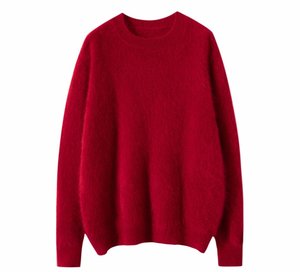 2025 Новое поступление оверсайз кашемировый свитер ручной работы вязаный пуловер однотонный кашемировый свитер для женщин - Product Image 3