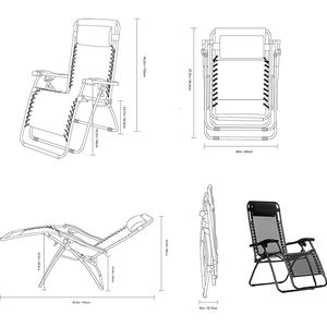 Silla <span class=keywords><strong>plegable</strong></span> reclinable para exteriores, asiento reclinable para descanso, almuerzo, oficina, cama de campo, playa, respaldo - Product Image 5