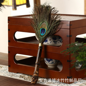 Plumeau en bambou à tête irrégulière en forme de paon pour le nettoyage des meubles, cadeau décoratif - Product Image 4