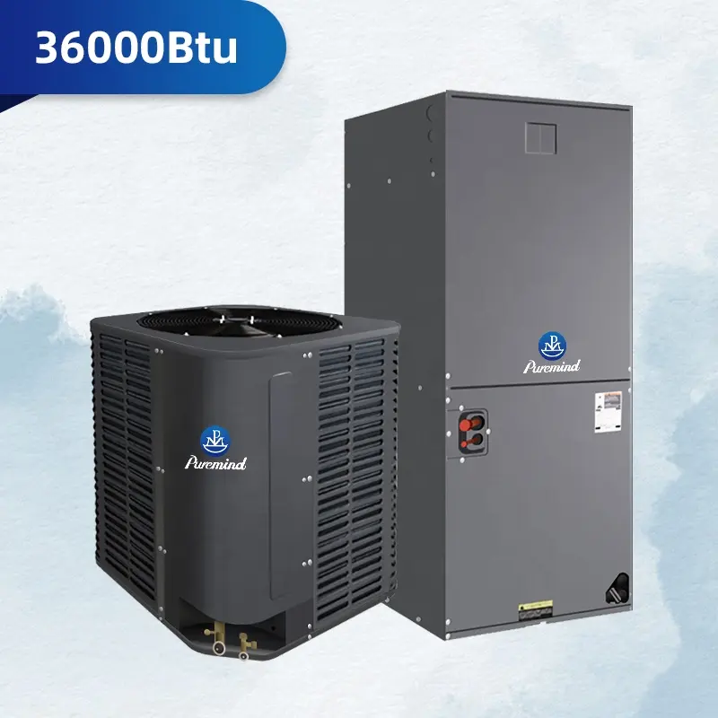 US ใหม่ 18 SEER AHU หน่วยจัดการอากาศอินเวอร์เตอร์ระบายความร้อนเครื่องจัดการอากาศ HVAC ท่อเครื่องปรับอากาศระบบปั๊มความร้อนสําหรับบ้าน