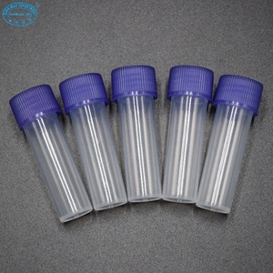 PP Material 13*49mm Test Tube with Flat Bottom with Screw Mouth Plastic Free OEM Screw Cap Test Tubes Retail Set 3 Years QM-A15