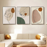 Poster Dinding Seni Garis Wajah Matisse Geometris Abstrak Gambar Seni Dinding Hotel Modern Cetakan Interior Perhotelan Plastik Hitam