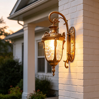 Applique murale de jardin LED E27 en aluminium noir laqué laiton antique, étanche IP65, pour cour, porche et espaces extérieurs – Qualité supérieure, design moderne et épuré