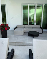 Conjunto de Sofá Cama para Exteriores - Estructura de Aluminio, Tela Impermeable, Diseño Moderno para Uso en Hoteles y Parques