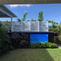Maison préfabriquée combinée à une piscine conteneur pour villa de villégiature, espace de vie extérieur
