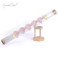 Crystal Soul 60s Ultra Long Rain Sound Rain Stick Hot Sell DNA Rain Stick Crystal Heal Musical Instrument New Design Wooden Base