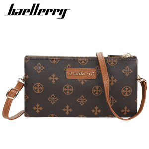 Baellerry Women's Crossbody Phone Bag Pu Leather Monogram Pattern Double Zipper <b>Wallet</b> Function <b>Small</b> Square Bag - Product Image 5