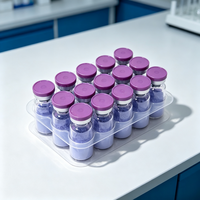 Poudre lyophilisée de peptide de cuivre bleu GHK-Cu (Tripeptide-1 de cuivre) à 99 % de pureté, matière première cosmétique de collagène, directement de l'usine