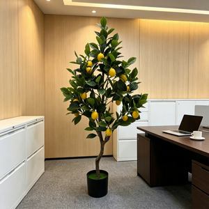 Arbre artificiel <span class=keywords><strong>citronnier</strong></span> en pot de 120 cm, directement de l'usine, avec fruits réalistes, pour la décoration d'hôtels, de bureaux et de maisons. - Product Image 4
