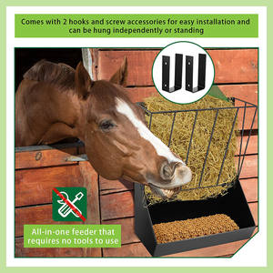 Alimentador de heno lento de conejo JH-Mech, agujeros de malla de 0,8 ", fácil de instalar, alimentador de heno colgante de Metal para <span class=keywords><strong>comer</strong></span> lento para caballos para granjas - Product Image 4