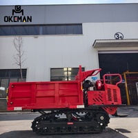 OKEMAN 1-Tonnen-Diesel-Raupendumper mit Gummiketten, Landwirtschaftliches Transportfahrzeug, Motor, Pumpe, Getriebe, Hohe Effizienz