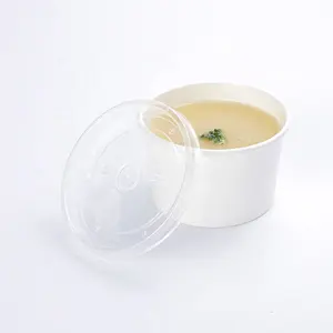 Contenitore biodegradabile per il pranzo da asporto in carta kraft contenitore contenitore contenitore per zuppa vassoio con coperchio in vendita