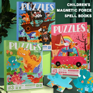 Vente en gros de livres magnétiques pour enfants activités d'apprentissage jeu de voyage puzzle animal dinosaure puzzle magnétique pour les tout-petits - Product Image 3