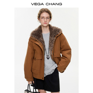 เสื้อโค้ทสไตล์แจ็คเก็ตแบบคอปกสไตล์เรโทร แบรนด์ VEGA CHANG - เสื้อคลุมแฟชั่นฤดูหนาวสำหรับผู้หญิง - Product Image 3