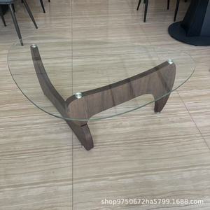 Mesa de centro de cristal de doble capa moderna, venta al por mayor, sofá de té y oficina, mesa auxiliar, mesa de centro con patrón de mármol de vidrio templado - Product Image 2